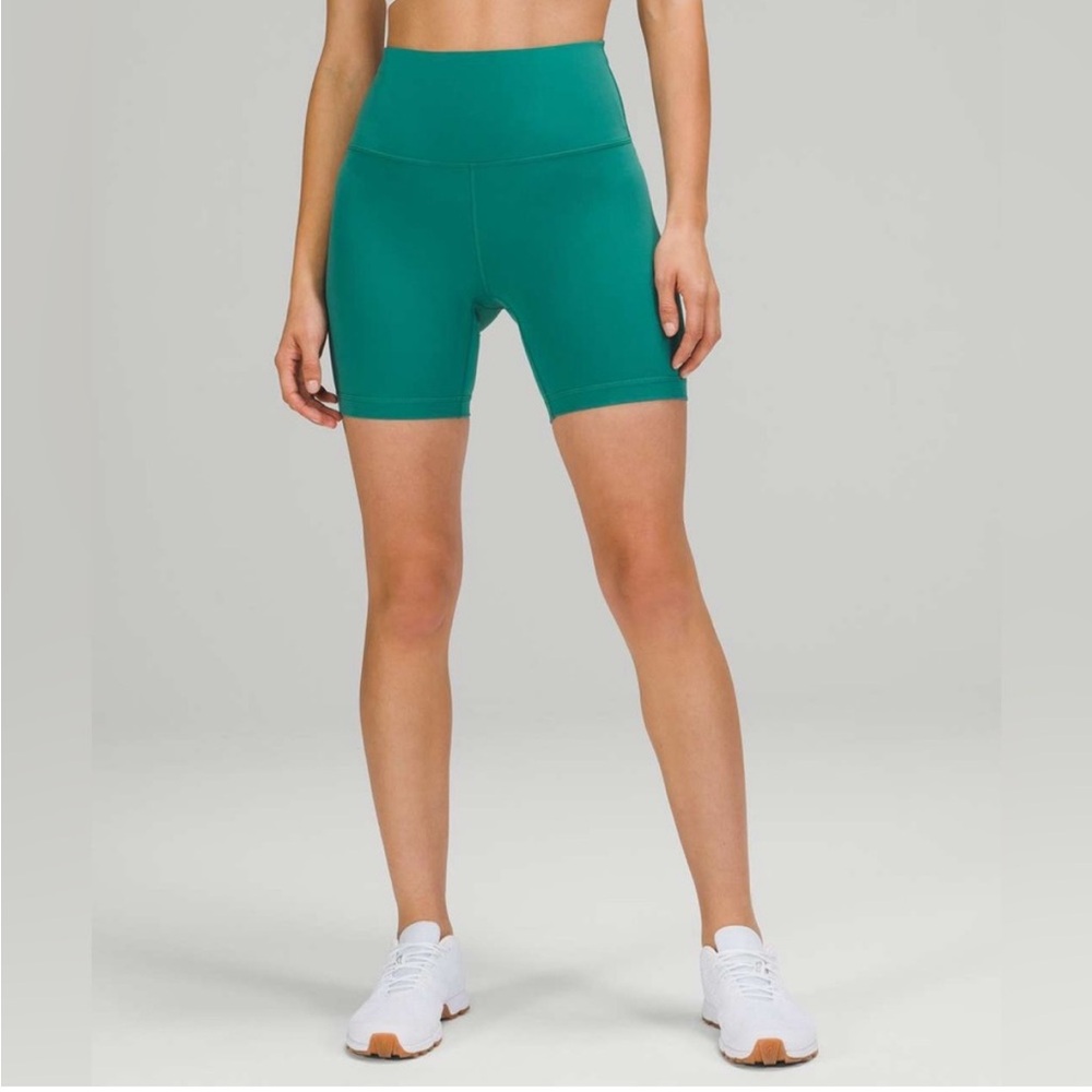 Lululemon Wunder Train High Rise Bike Shorts 6” - New with Tags - Size 6 - Teal